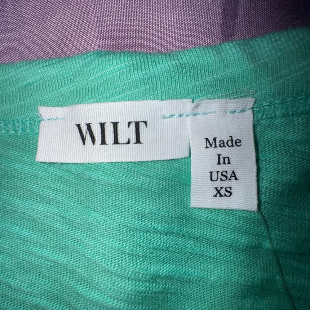 Wilt 100% Cotton V-Neck Tee Spearmint Green Made in USA Women’s XS NWT - Picture 7 of 12